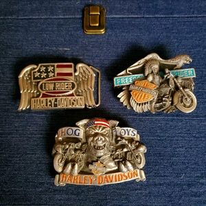 3 Harley-Davidson belt buckles